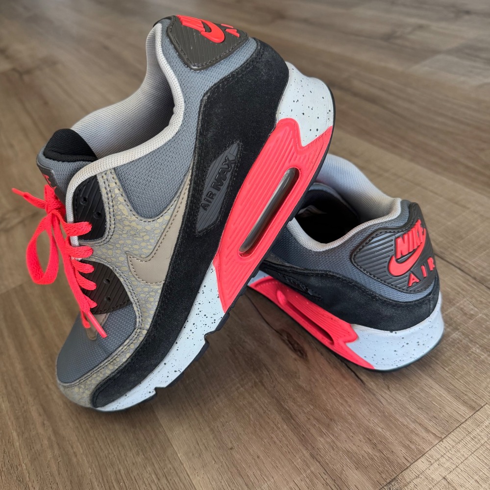 Nike Air Max 90 Deluxe Safari Black Infrared Anthracite 700155-006 Mens 8.5